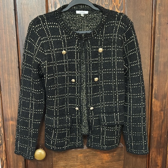 Black and Metallic Gold Knit Lady Jacket - Picture 2 of 5